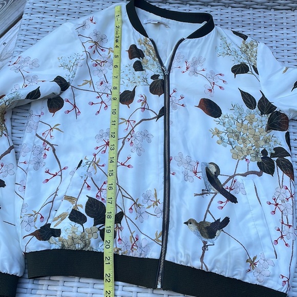 ZARA TRF Outerwear Floral Bomber Jacket Size M - Picture 11 of 12